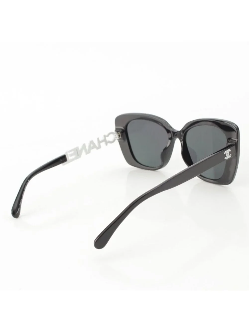 Chanel CC Logo Butterfly Strass Stone Sunglasses Eyewear White